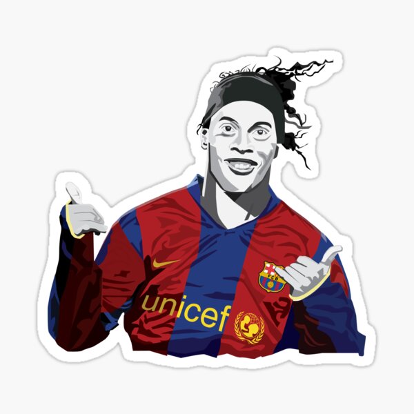 Ronaldinho - Barcelona Pegatina brillante