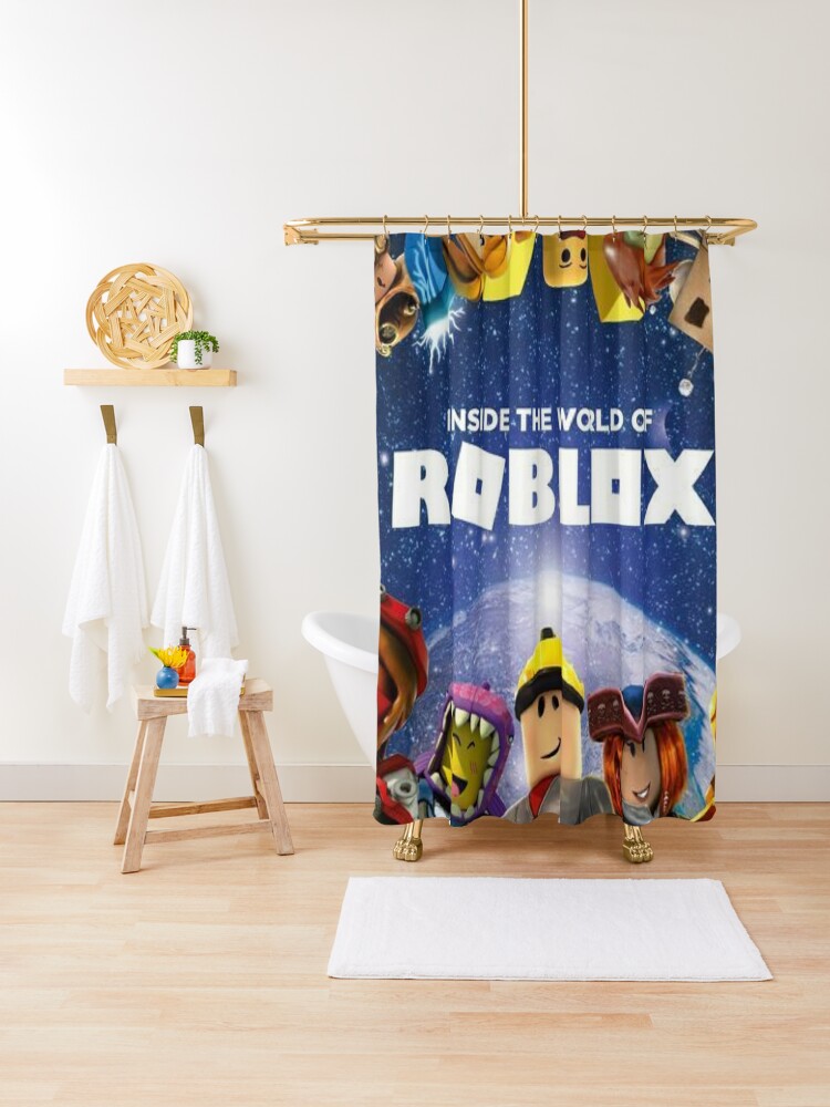 Inside The World Of Roblox Games Shower Curtain By Best5trading Redbubble - the world of roblox games city mini skirt by best5trading