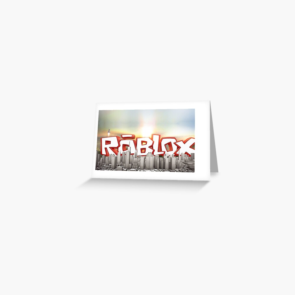 The World Of Roblox Games City Greeting Card By Best5trading Redbubble - mini andrew roblox