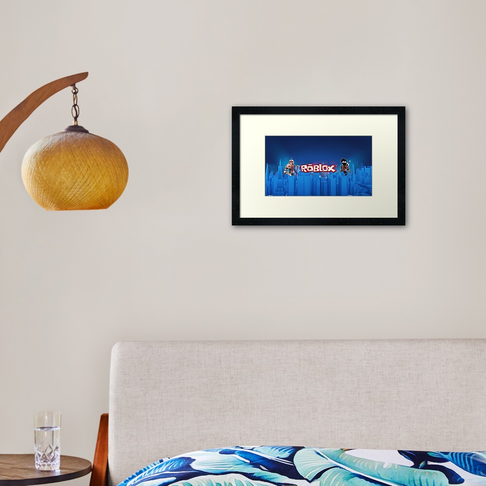Roblox Games Blue Framed Art Print By Best5trading Redbubble - blue and white roblox