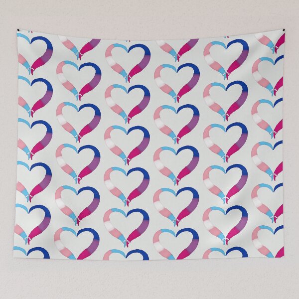 Item preview, Trans Bi Worm on a String Heart designed and sold by guavaowl.