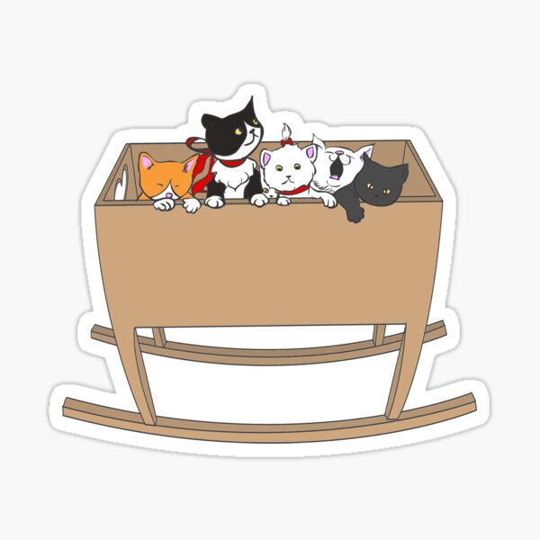 "Cats in the cradle" Sticker for Sale by AthenaLeonti Redbubble