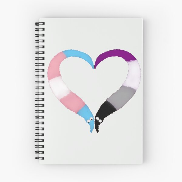 Item preview, Trans Asexual Worm on a String Heart designed and sold by guavaowl.