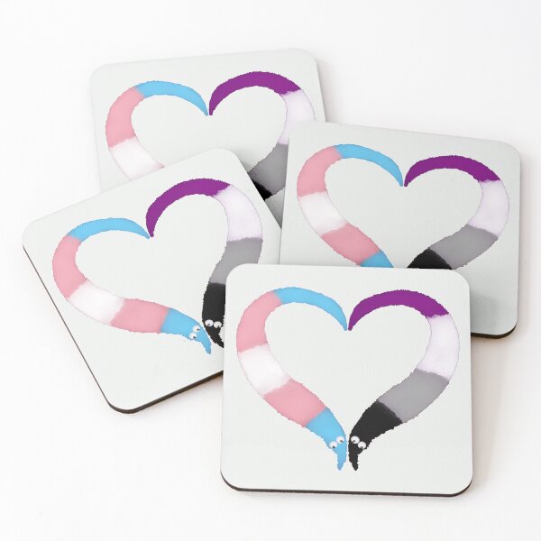 Item preview, Trans Asexual Worm on a String Heart designed and sold by guavaowl.