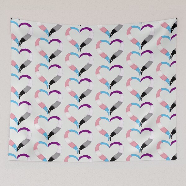 Item preview, Trans Asexual Worm on a String Heart designed and sold by guavaowl.