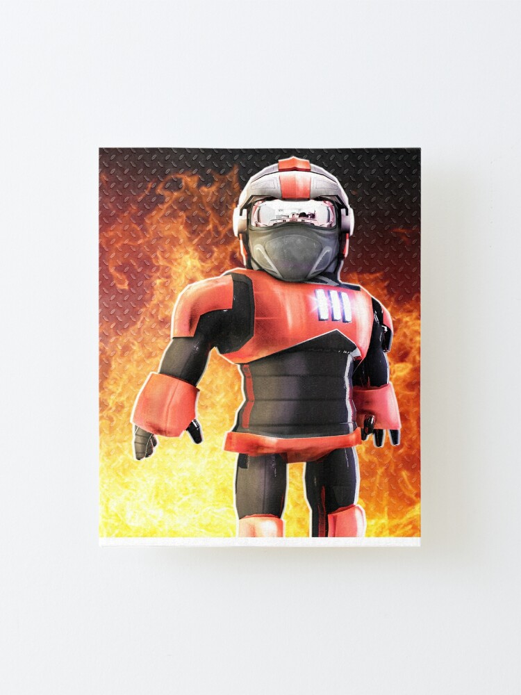 Roblox On Fire Mounted Print By Best5trading Redbubble - firefighter helmets roblox