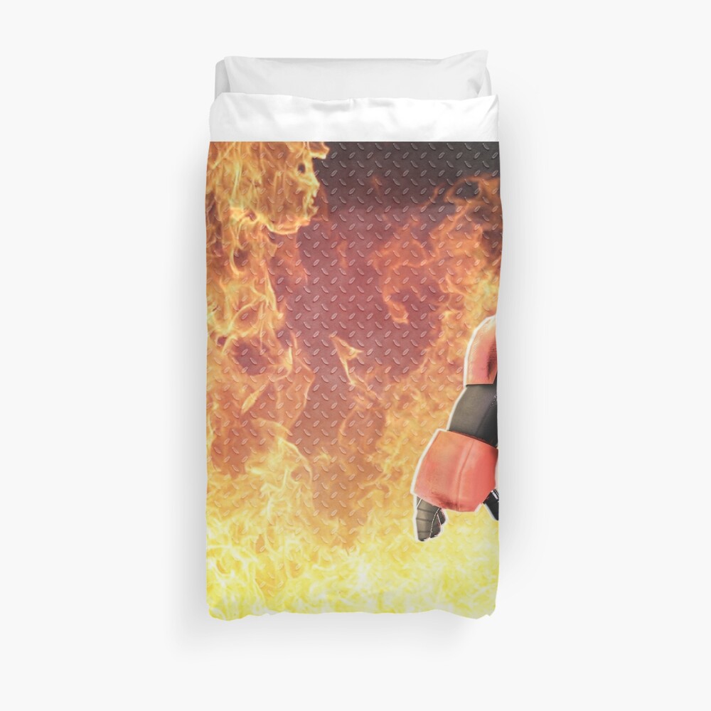 Roblox On Fire Duvet Cover By Best5trading Redbubble - fire thing roblox