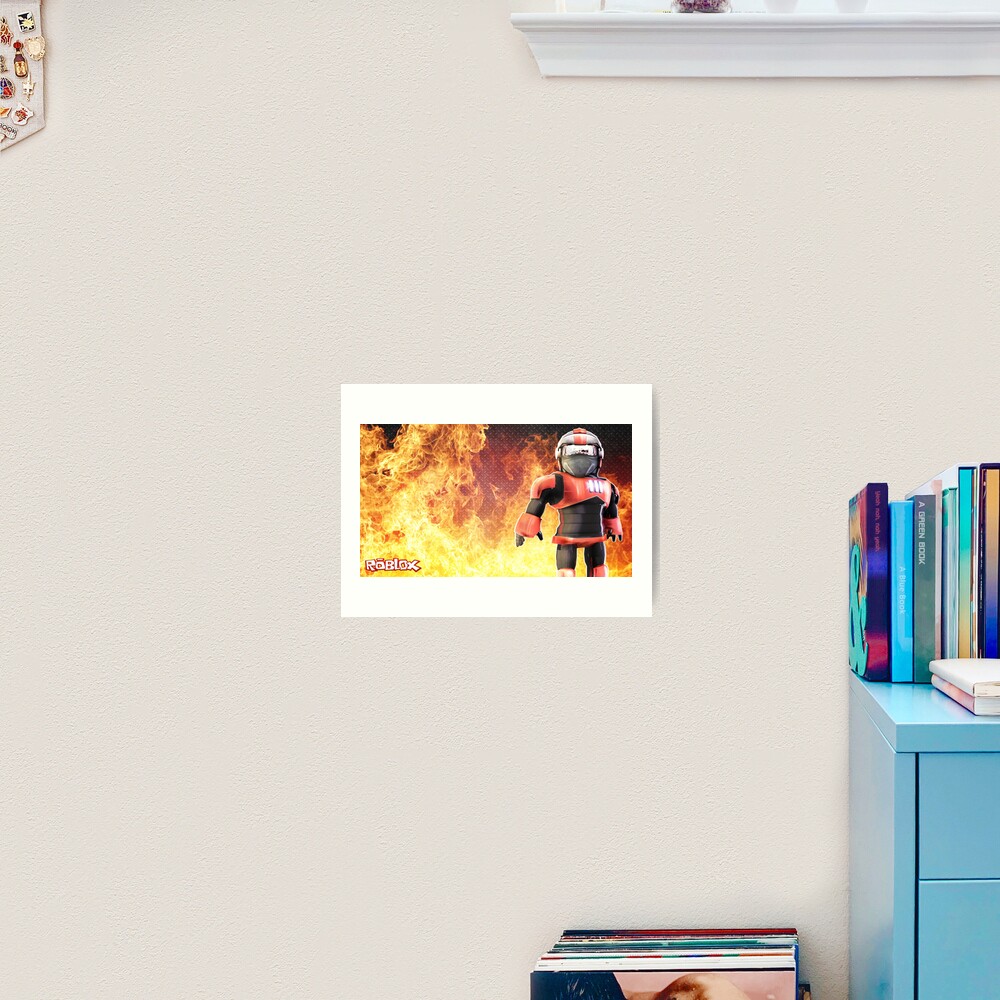 Roblox On Fire Art Print By Best5trading Redbubble - blue fire roblox