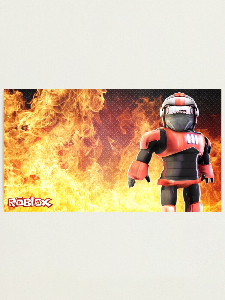 Roblox On Fire Photographic Print By Best5trading Redbubble - roblox football player