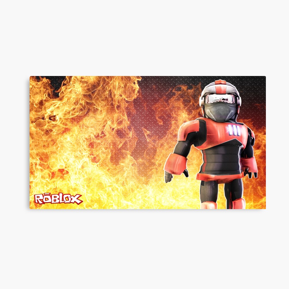 Roblox On Fire Canvas Print By Best5trading Redbubble - roblox orange helmet