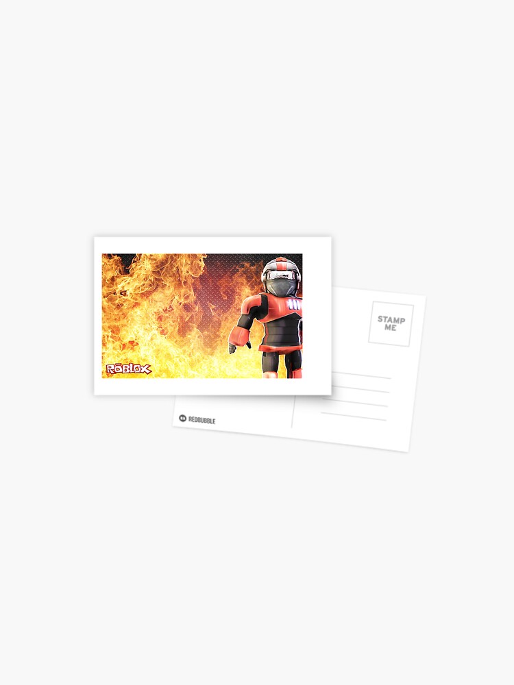 Roblox On Fire Postcard By Best5trading Redbubble - roblox computer screen decal roblox free mask