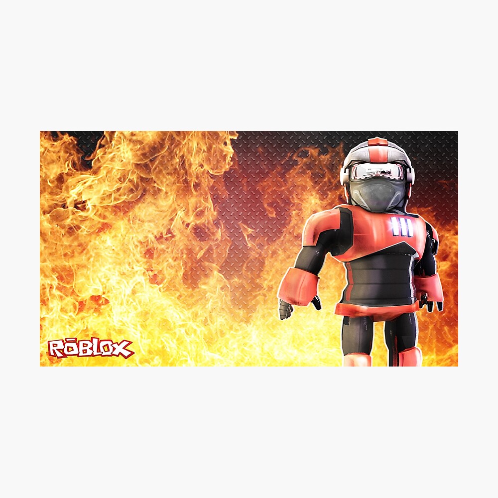 Roblox On Fire Poster By Best5trading Redbubble - fire game roblox