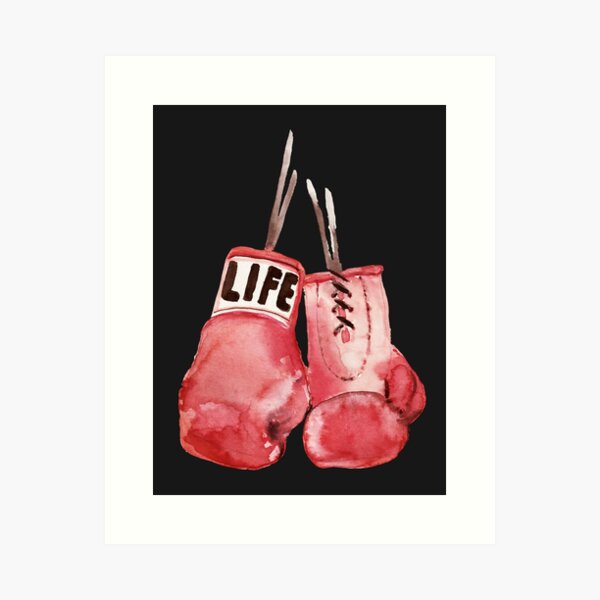 Boxing Gloves fan, Boxing Sport fan, Boxing life, Gym Art fan, watercolor painting Art Print