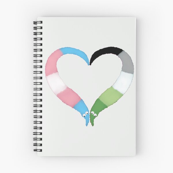 Item preview, Trans Aromantic Worm on a String Heart designed and sold by guavaowl.