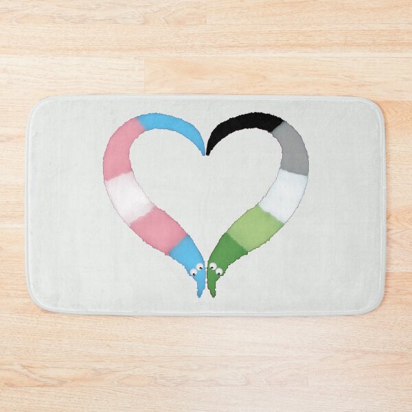 Item preview, Trans Aromantic Worm on a String Heart designed and sold by guavaowl.