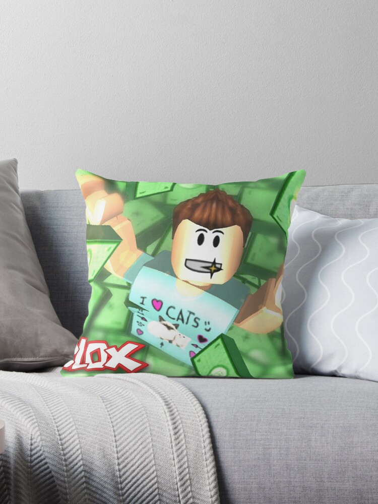 Roblox I Love Cats Throw Pillow By Best5trading Redbubble - i love cats roblox