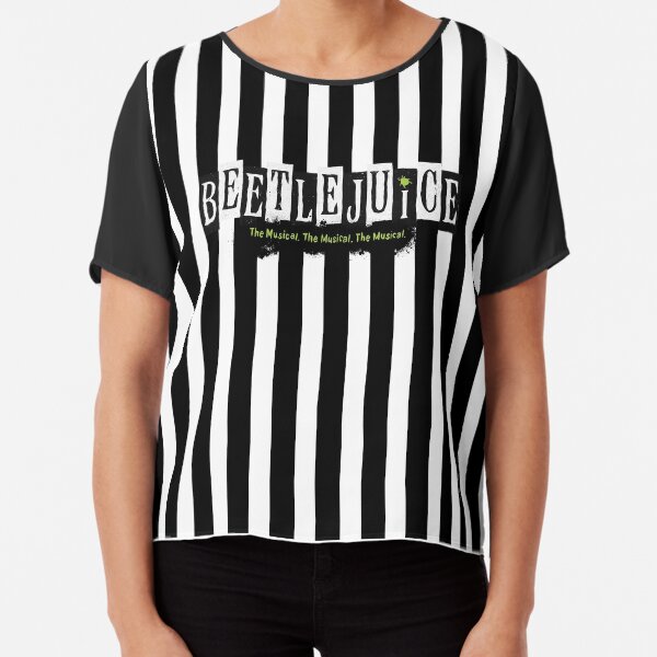 Beetlejuice Striped Musical Broadway Logo Chiffon Top