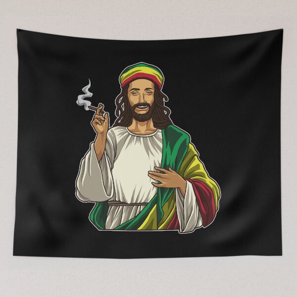 Item preview, Jesús rasta fuma hierba - señor del cannabis - fumeta designed and sold by anziehend.