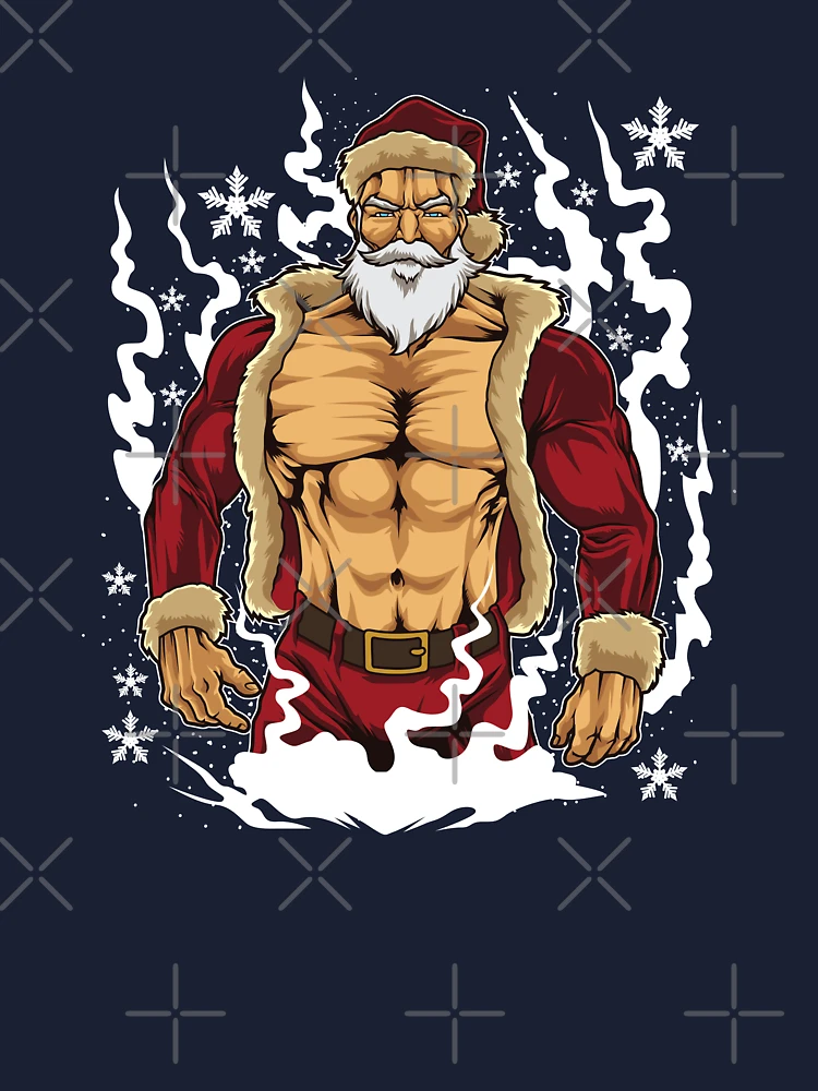 Bodybuilder Santa Claus with Christmas Gifts - Fun Chocolate Covered Oreo