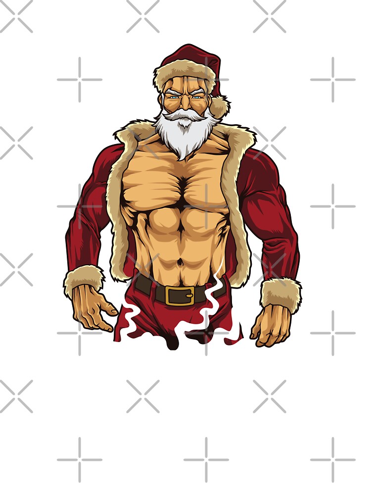 Bodybuilder Santa Claus with Christmas Gifts - Fun Chocolate Covered Oreo