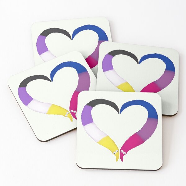 Item preview, Nonbinary Bi Worm on a String Heart designed and sold by guavaowl.