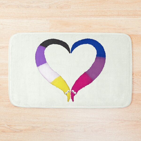 Item preview, Nonbinary Bi Worm on a String Heart designed and sold by guavaowl.