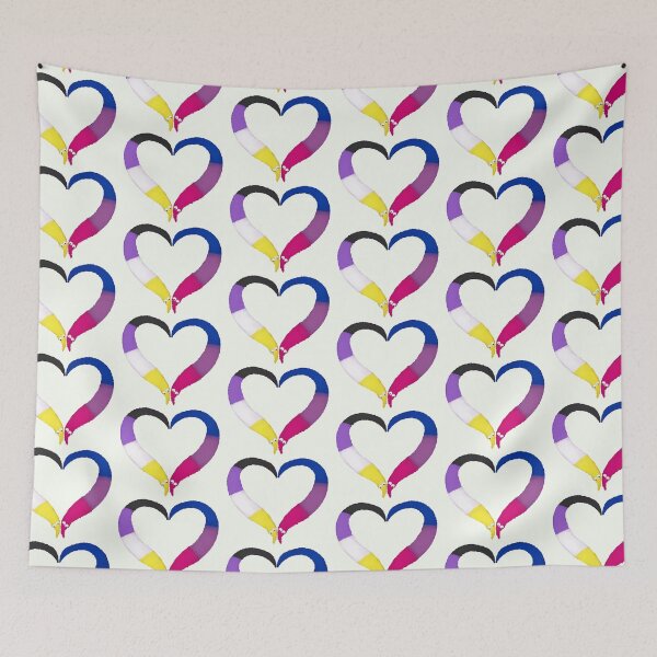 Item preview, Nonbinary Bi Worm on a String Heart designed and sold by guavaowl.