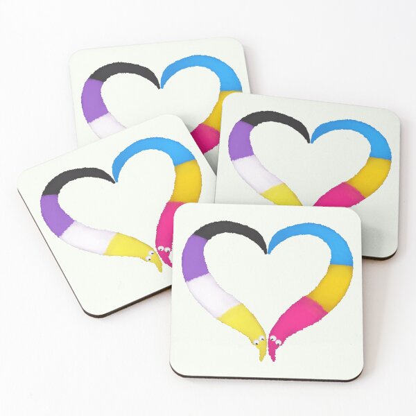 Item preview, Nonbinary Pan Worm on a String Heart designed and sold by guavaowl.