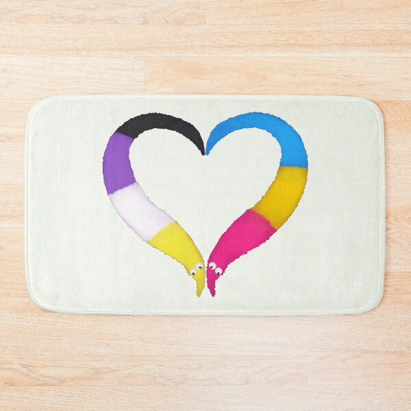 Item preview, Nonbinary Pan Worm on a String Heart designed and sold by guavaowl.