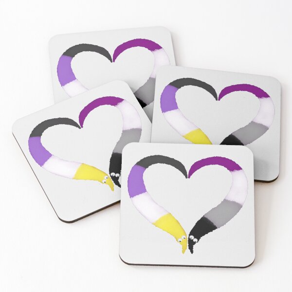 Item preview, Nonbinary Asexual Worm on a String Heart designed and sold by guavaowl.