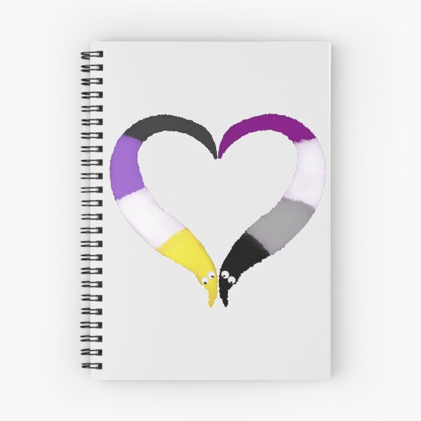 Item preview, Nonbinary Asexual Worm on a String Heart designed and sold by guavaowl.