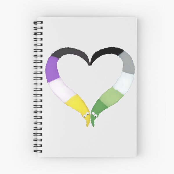 Item preview, Nonbinary Aromantic Worm on a String Heart designed and sold by guavaowl.