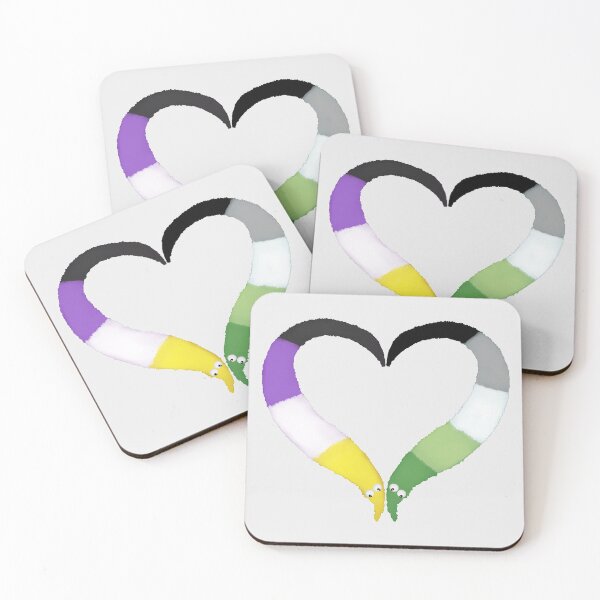 Item preview, Nonbinary Aromantic Worm on a String Heart designed and sold by guavaowl.