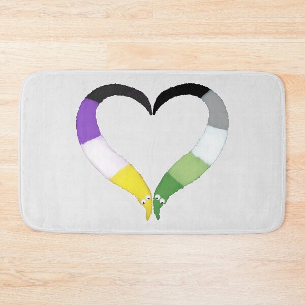Item preview, Nonbinary Aromantic Worm on a String Heart designed and sold by guavaowl.