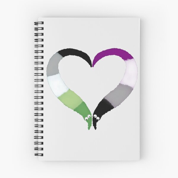 Item preview, Aromantic Asexual Worm on a String Heart designed and sold by guavaowl.