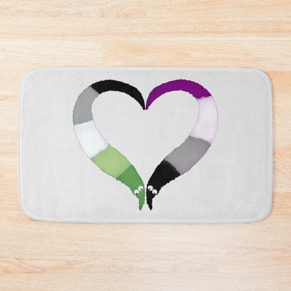 Item preview, Aromantic Asexual Worm on a String Heart designed and sold by guavaowl.