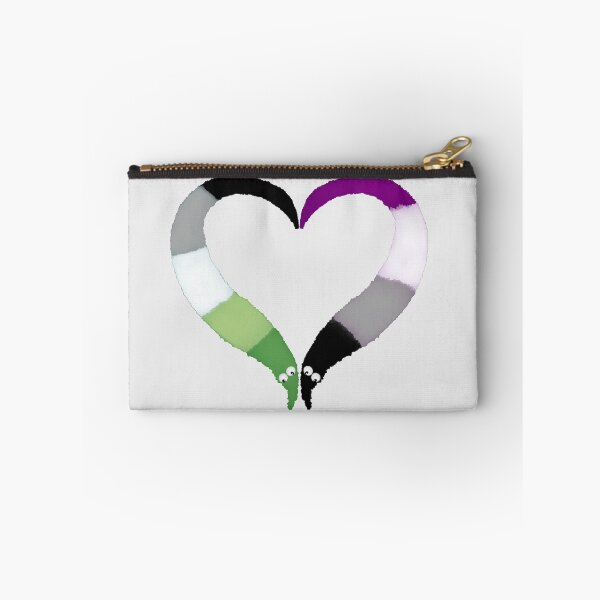 Item preview, Aromantic Asexual Worm on a String Heart designed and sold by guavaowl.
