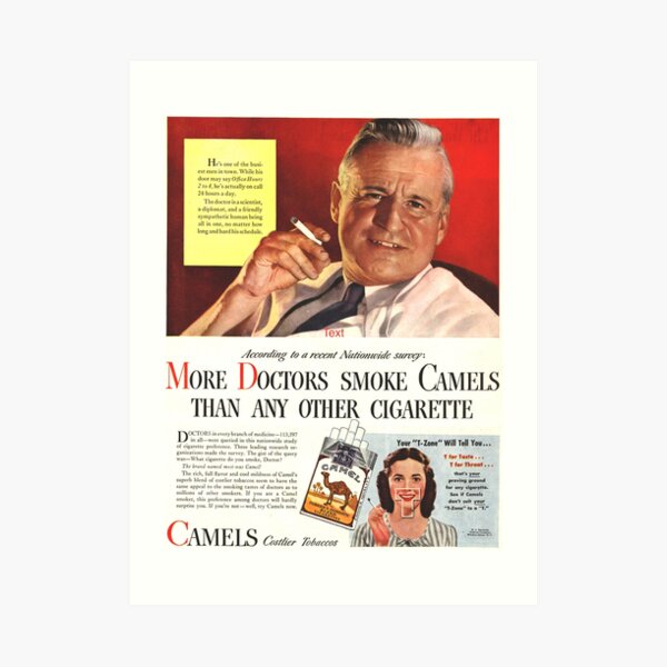 Camel Cigarette Ad "Doctors Smoke Camels" Art Print
