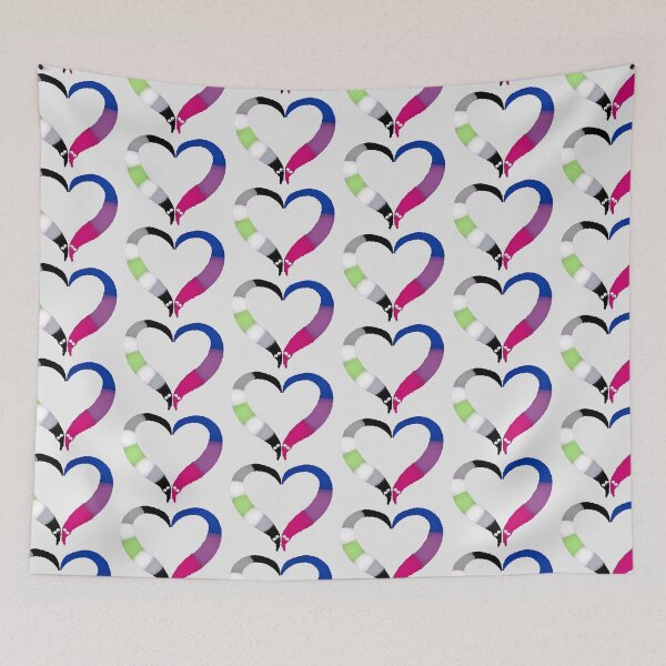 Item preview, Agender Bi Worm on a String Heart designed and sold by guavaowl.