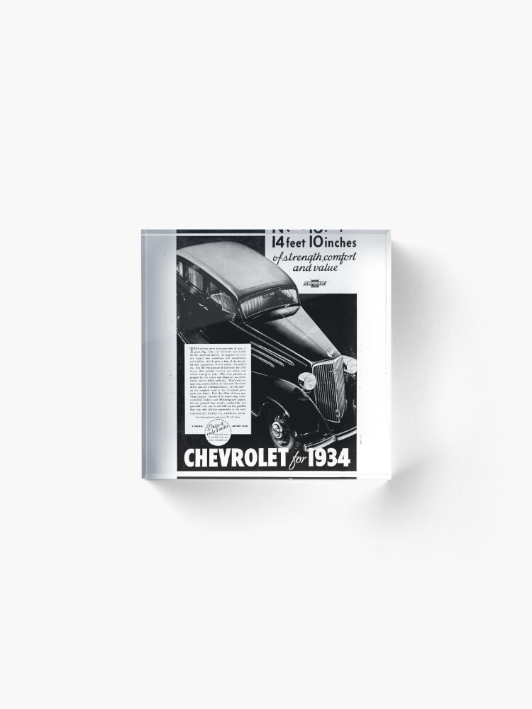 Alternate view of Chevrolet ad 1934; chevy Acrylic Block