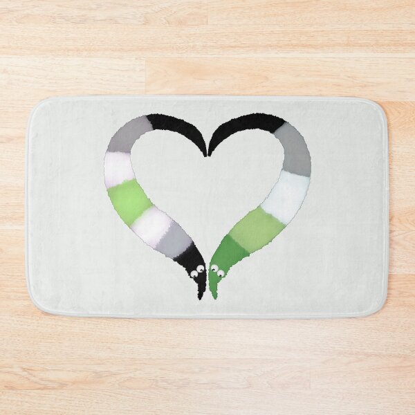 Item preview, Agender Aromantic Worm on a String Heart designed and sold by guavaowl.