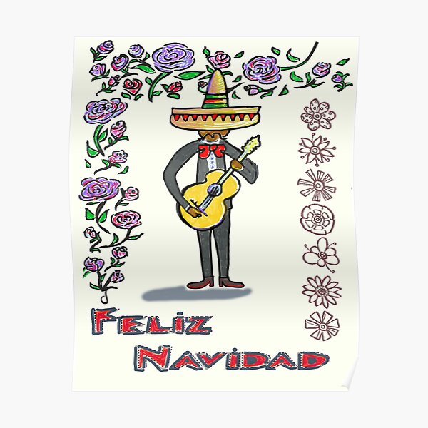 Feliz Navidad, singing christmas spanish Poster