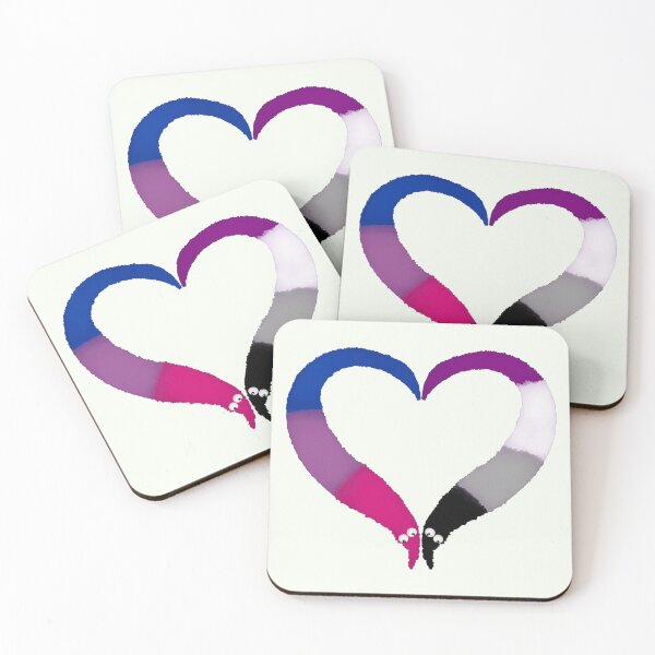 Item preview, Asexual Bi Worm on a String Heart designed and sold by guavaowl.