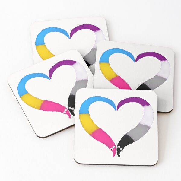 Item preview, Asexual Pan Worm on a String Heart designed and sold by guavaowl.