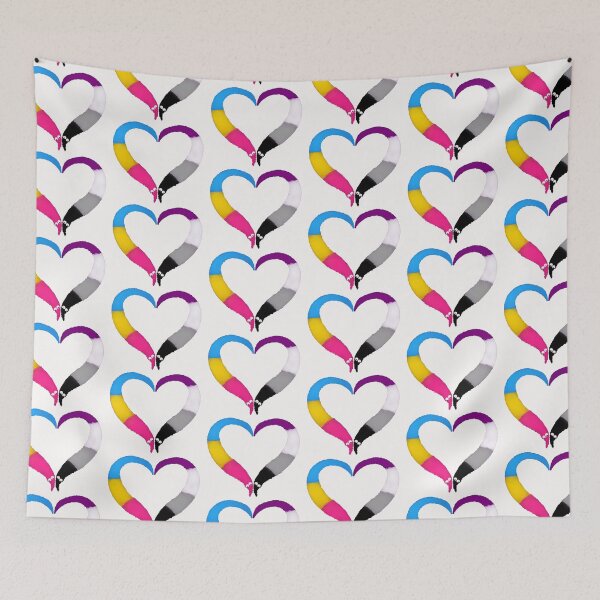 Item preview, Asexual Pan Worm on a String Heart designed and sold by guavaowl.