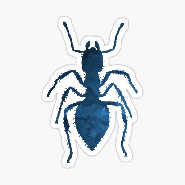Vista previa del artículo con la obra «Hormiga azul marino», diseñado y vendido por TheJollyMarten.