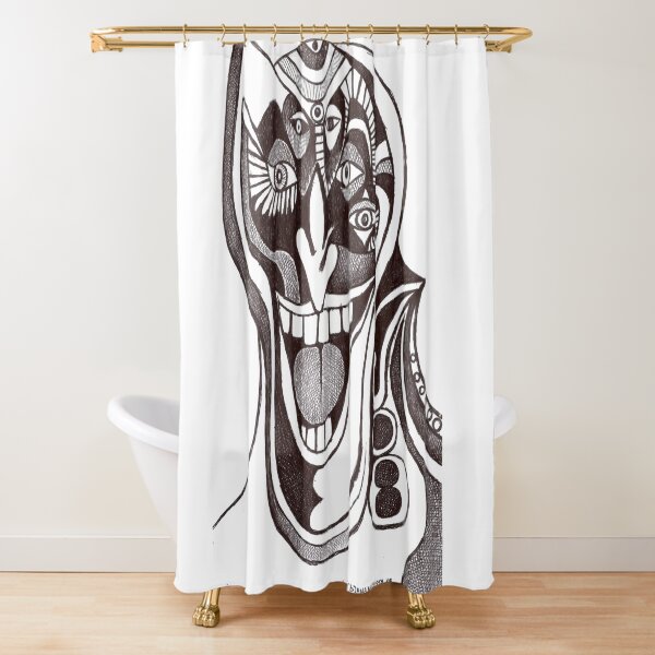 Joker (original pen drawing) Shower Curtain