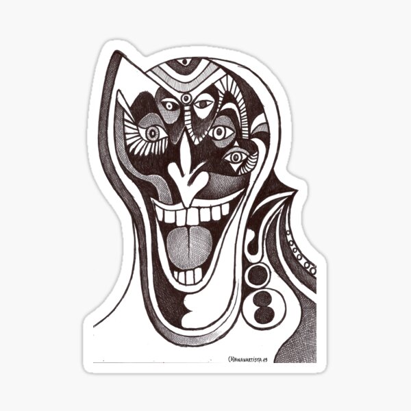 Joker (original pen drawing) Sticker