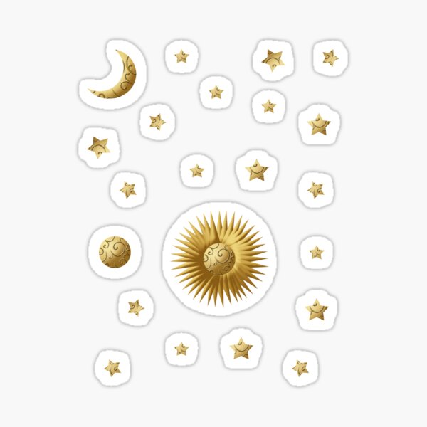 "Sun, Moon and Stars" Sticker for Sale by AthenaLeonti Redbubble