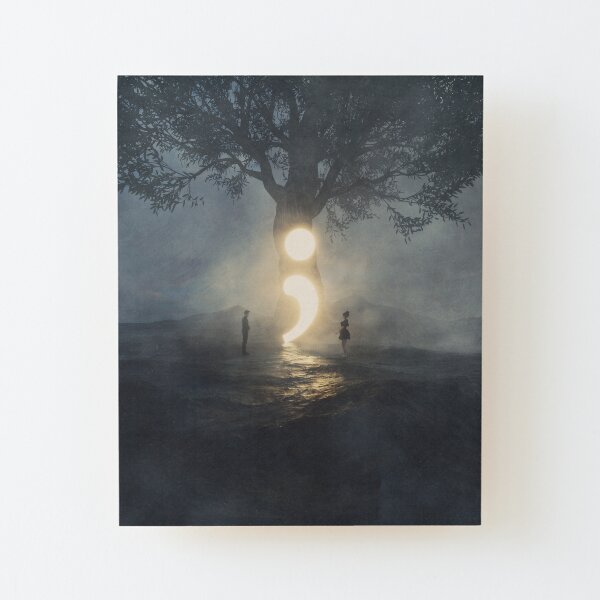 Semicolon - Cont;nue Wood Mounted Print